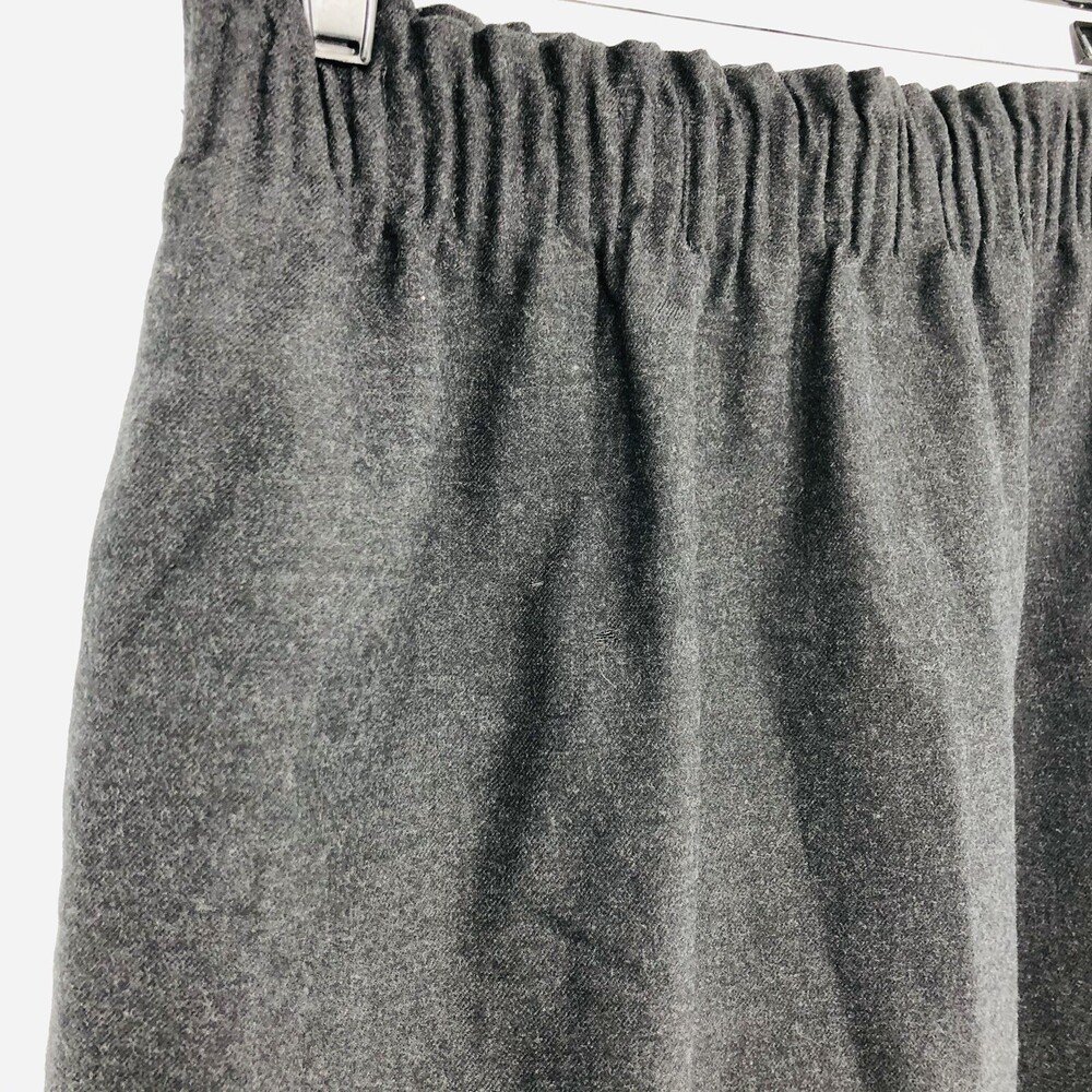 J Crew Charcoal Gray Wool City Mini Skirt 90289 Size 4 Preppy Elastic Waist High - Picture 2 of 5